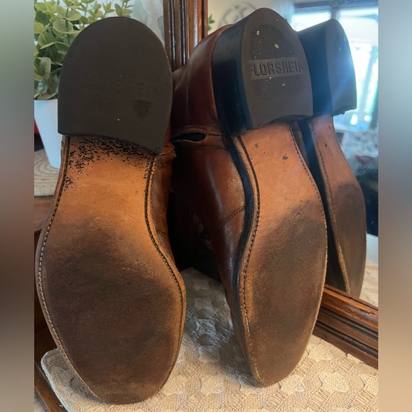 FLORSHEIM Classic Midtown Plain Toe Side Zipper Leather Ankle Boots Brown Sz‎ 10 - Picture 8 of 10